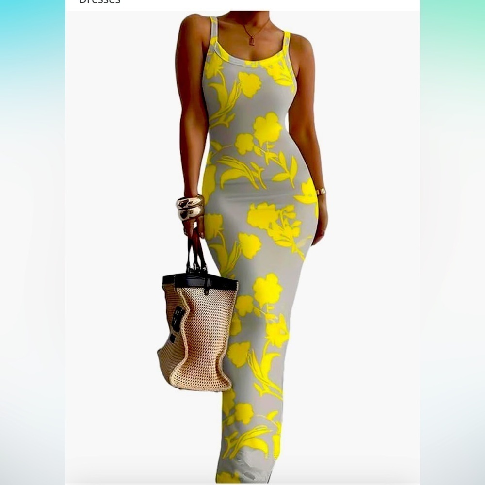 Long Dress Casual Slip Sexy Slim Sleeveless Bodycon Maxi Dress
8012